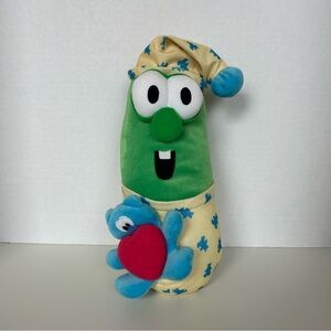 Veggie Tales Larry Cucumber in Pajamas Singing Bedtime Lullaby 2001 Plush WORKS